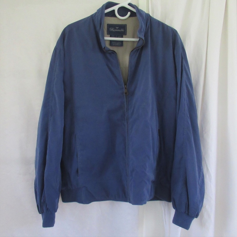 FACONNABLE Men's Full Zipper Jacket Blue SIZE L
